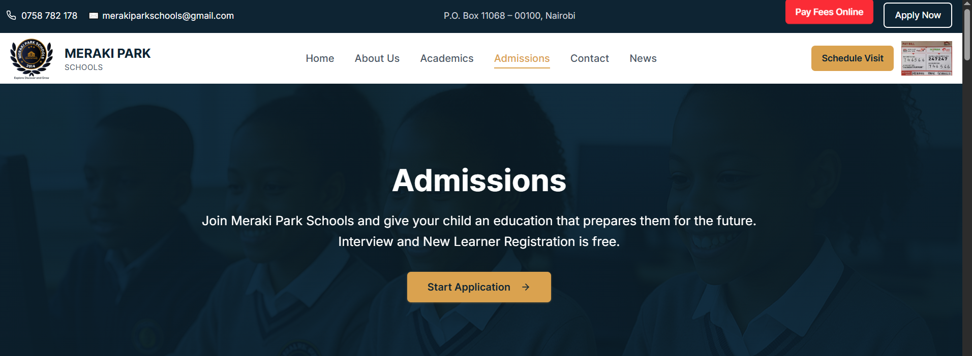 Meraki Park School — Website